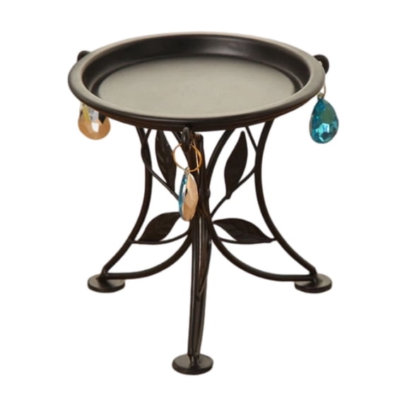 ZORVINEX Vintage Metal Plant Stand - Decorative Rustproof Flower Pot Holder for Indoor & Outdoor Use, Sturdy 3-Legged Design, Perfect for Living Room, Balcony, Garden & Corner Display Black