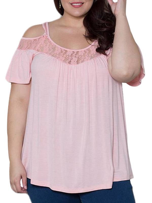 plus size cold shoulder summer tops