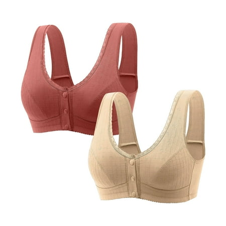 Weikingp Bras for Women  Womens Bra Sports Bras Front Snaps Seniors Wireless Beauty Back Full Coverage Comfor Easy Close Bras Bralettes for Women Plus Size Lingerie Clearance White Xl