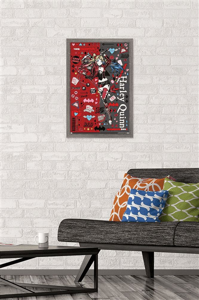 DC Comics - Harley Quinn Anime - Icons Wall Poster, 14.725" x 22.375", Framed
