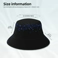 thumbnail image 3 of Salouo Black Blue Glitter Sparkles Print Unisex Bucket Hat, Outdoor Summer Beach Fishing Sun Hat Fun Outdoor Vacation Hat for Men Women Teens,Reversible Double-Side-Wear, 3 of 6
