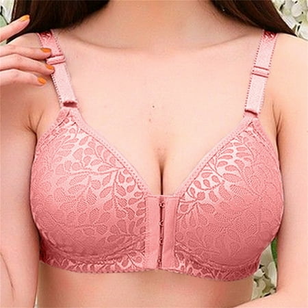 

MRULIC bras for women Women s Fixed Double Shoulder Bra With Thin Die Cup Front Buckle Watermelon red + 90