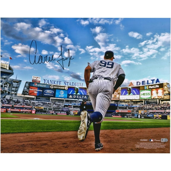 Aaron Judge New York Yankees Autographed 16" x 20" Running Out of Dugout Photograph - Fanatics Authentic Certified