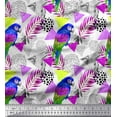 thumbnail image 1 of Soimoi Cotton Duck Fabric Leaves,Dot & Parrot Bird Print Fabric by The Yard 56 Inch Wide, 1 of 1