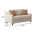 thumbnail image 5 of Leo 64 Inch Contemporary Loveseat with 2 Pillows, Chenille Fabric, Beige, 5 of 5