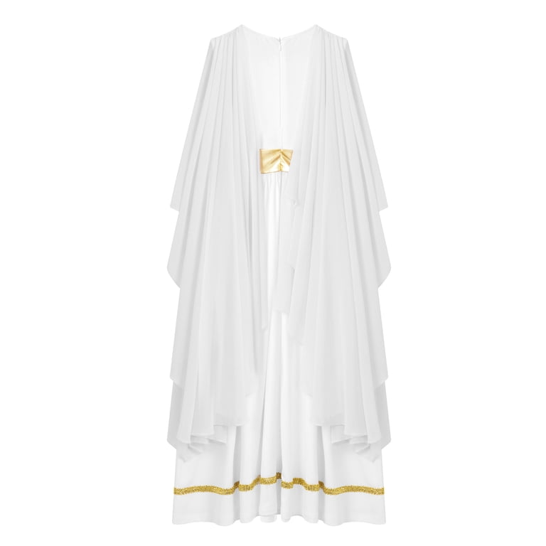 Sholeno Girls Ancient Greek Princess Dress Greece Athena God Toga Party Robe Maxi Gown White 6, Girl's