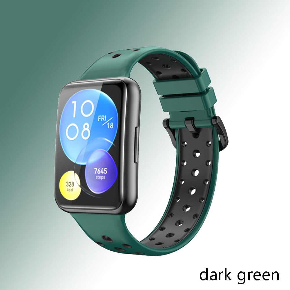 OUTPUTBT 3 Bracelets Silicone Compatibles Huawei Band 10/9/8 – Adaptateurs Métal Inox, Pores De Ventilation – Confort Et Sécurité Garantis