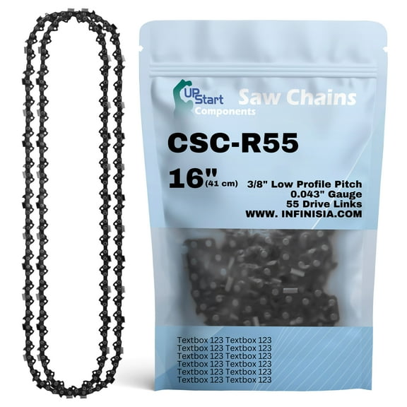 2-Pack 16-Inch Chainsaw Chain Replacement for Husqvarna H38 55 - R55 (16", 3/8", .043", 55 Drive Links)