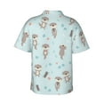 thumbnail image 3 of Otter Hawaiian Shirts For Men, Summer Short-Sleeve Relaxed-Fit Button-Down Shirts Large, 3 of 9