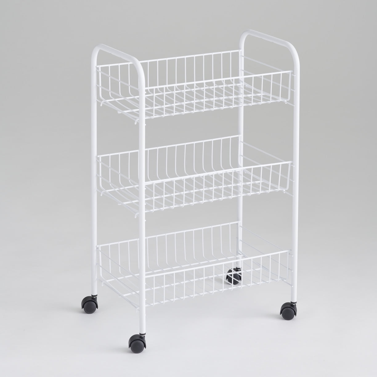 Rubbermaid Closet Wheeled Storage Cart, White, 3Tier
