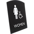 thumbnail image 2 of Lorell LLR02675 6.8 x 8.5 in. Arched Women Handicap Restroom Sign - Rectangular Shape - Plastic - Black, 2 of 4