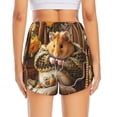 thumbnail image 2 of Lsque Modern Floral Guinea Pig Printed Women's Running Shorts with Liner Pockets,Elastic Quick Dry Workout Athletic Gym Yoga Shorts,Womens High Waist Shorts-XX-Large, 2 of 9