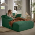 thumbnail image 6 of Miniyam Green Oversized Chaise Lounge Chair Indoor, Corduroy Upholstered Modern Sofa Couch,No Assembly Required,Comfy Sleeper Sofa for Living Room,Office, 6 of 7