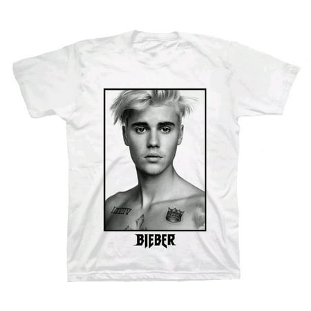 Justin Bieber White Graphic T-Shirt - X-Large