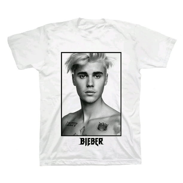 Justin Bieber White Graphic T-Shirt - Medium - Walmart.com