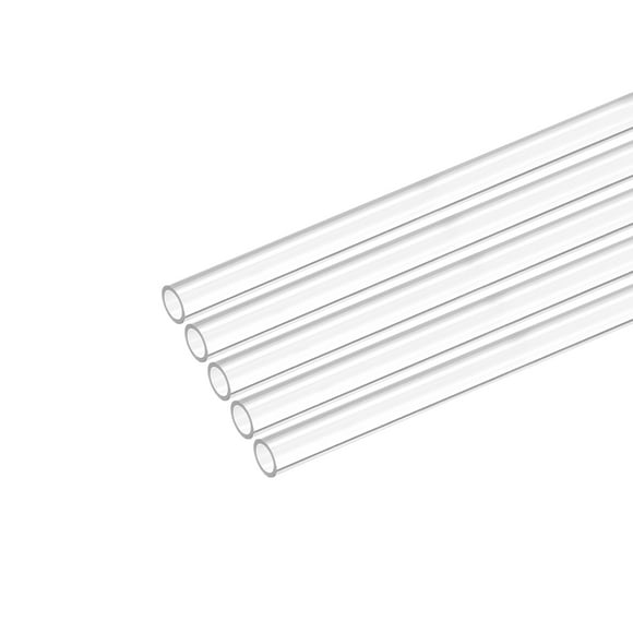 Plástico Tubería Rígido Policarbonato Redondo Tubo Transparente 0.23"(6mm) ID 0.31"(8mm) OD 9.6" (245mm) Alto Impacto para Iluminación, Maquetas, Agua Plomería, Paquete de 5