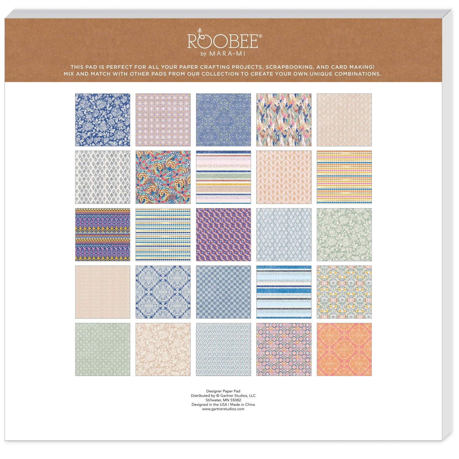 Roobee by Mara-Mi Global Market Paper Pad 12" x 12" - 24 lb/ 110 GSM, 50 sheets