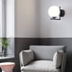 thumbnail image 1 of Lámpara de pared LED, aplique de bola de vidrio, E27 Aplique de pared interior moderno Pantalla de vidrio Lámpara de baño esférica Dormitorio Escalera Pasillo Sala de estudio, Negro (sin bombillas) Ormromra WLJ-3959, 1 of 4