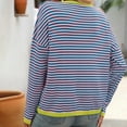 thumbnail image 5 of Erwazi Womens Long Sleeve Striped Shirts Loose Fit Casual Crewneck Sweatshirts Lightweight Trendy T-shirts Fall Tops, 5 of 6