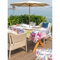 thumbnail image 6 of 54x80 Inch Outdoor Tablecloth with Umbrella Hole Zipper Rectangle Easter Rectangular Tablecloths Outside Waterproof Colorful Flowers Eggs Tulips Daisy Pastoral Floral Patio Table Cover for Picnic, 6 of 8