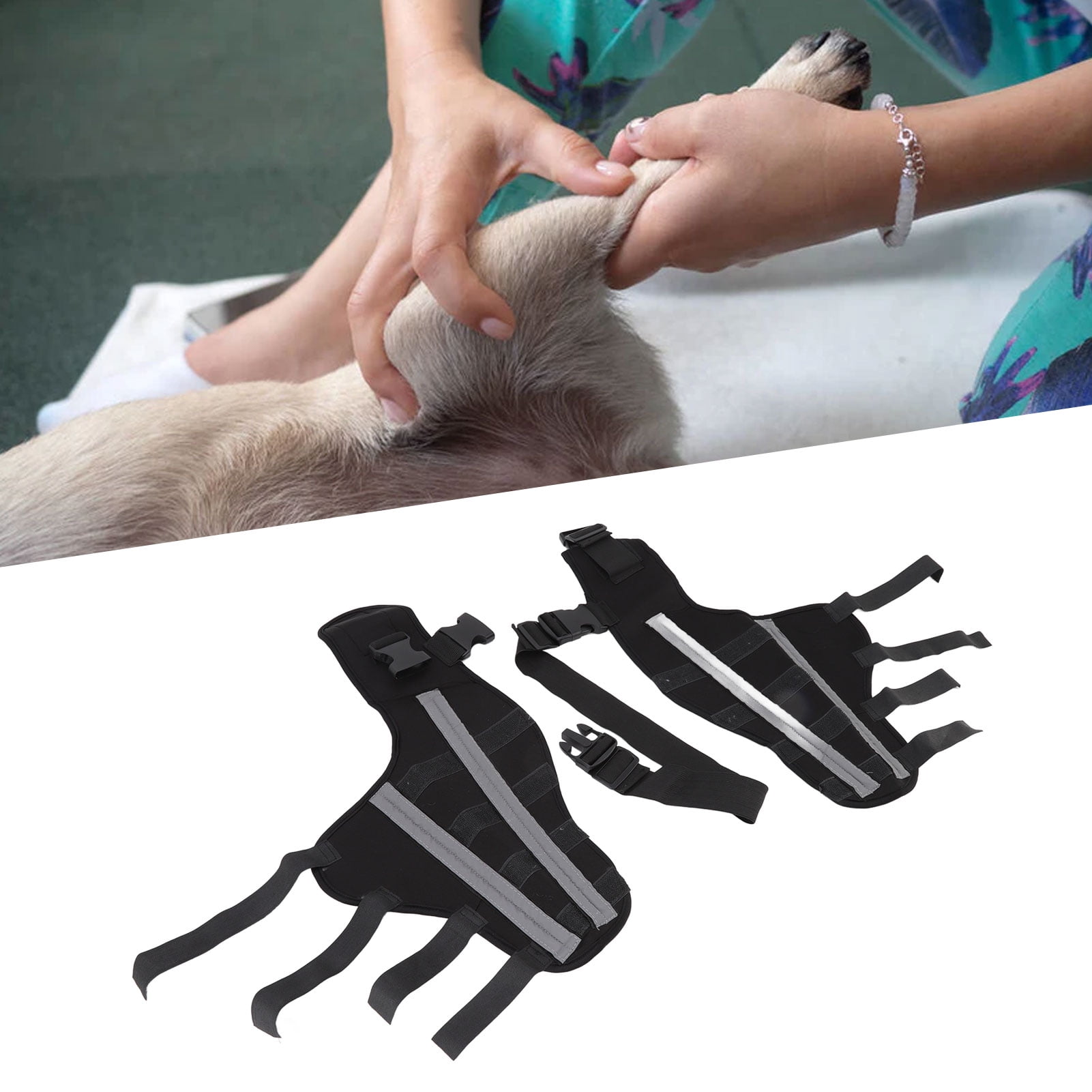 Pet Knee Joint Wrap Soft Material Pain Relief Prevent Licking Reflective Dog Hind Leg Brace For Puppy For Knee Dislocation M Walmart