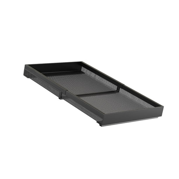 Organizador de cajones, estante de almacenamiento con cajón deslizante, estante de almacenamiento para despensa, grande negro