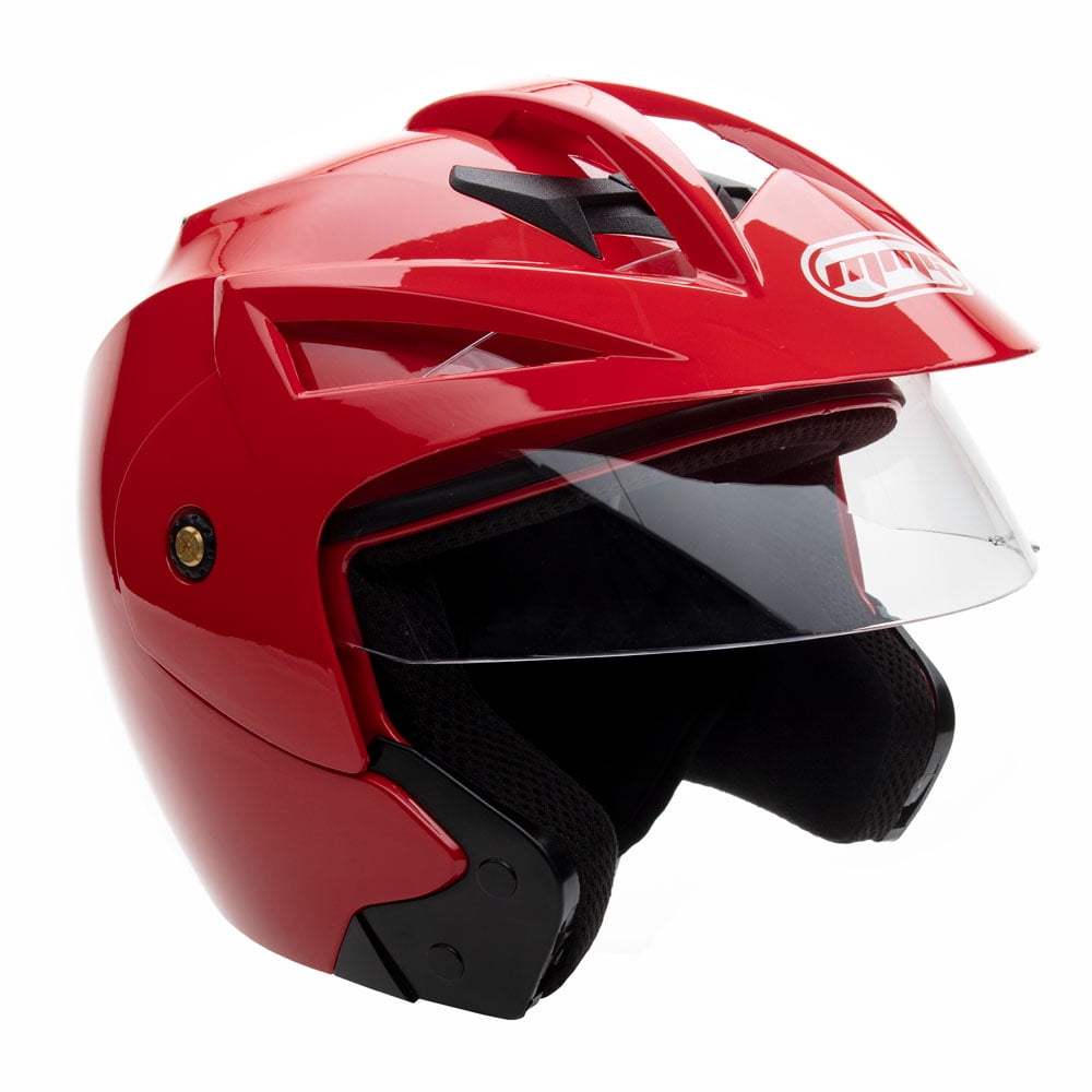 MMG Motorcycle Open Face Flip-up Helmet DOT Street Legal - Flip Up