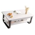 thumbnail image 3 of Coffee Table 2 Tier Minimalist Stylish Easy to Clean Living Room Center Table for Home Decor, 3 of 7