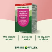 Spring Valley Womens Probiotic Dietary Supplement Vegetarian Capsules for Digestive Health, Cranberry, 60 Count Value Size