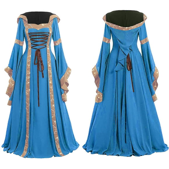 EGNMCR Summer Dresses Women Trendy 2024 Renaissance Dress Medieval Costume Women Festival Costumes Midevil Gothic Gown