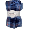 thumbnail image 2 of Jockey Set of 2 Soft Essentials Holiday Jogger Pants, Present Plaid/Blue, XL, 2 of 3