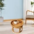 thumbnail image 1 of Elodie Rattan Side Table Accent Desk Home Decor NightStand for Patio Balcony Garden 26cmx20cm, 1 of 8