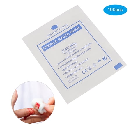 First Aid Pad Fugacal Gauze,First Aid Pad,100pcs 5 x 5cm Purified Gauze Wound ...