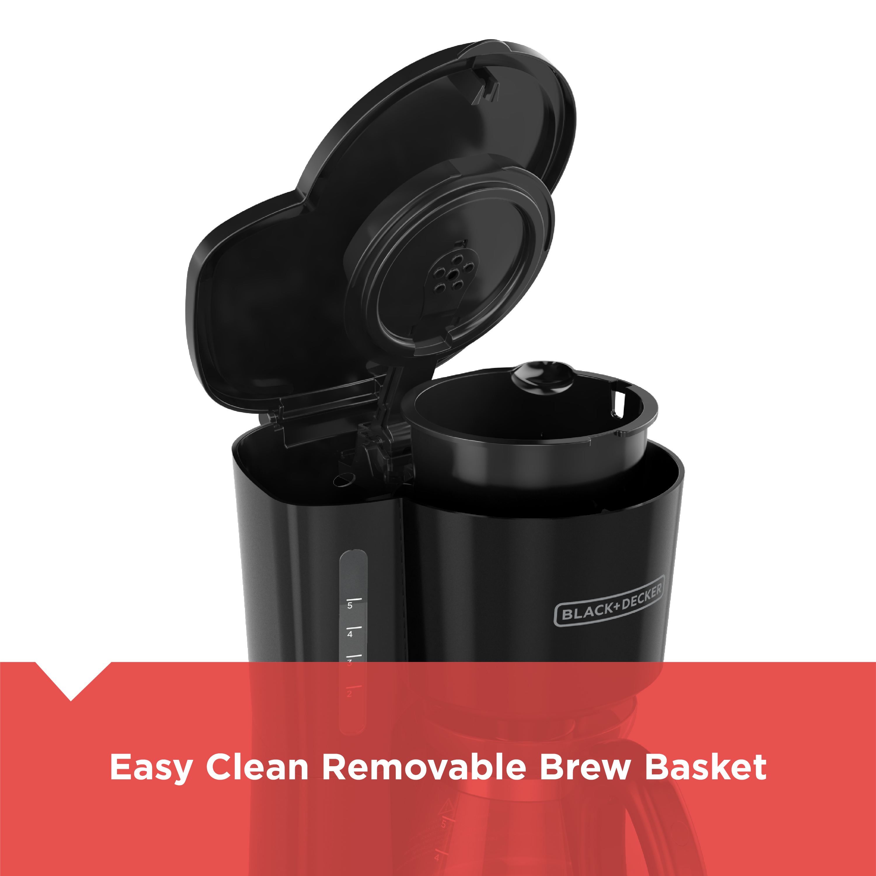 BLACK+DECKER 5-Cup Compact Coffee Maker, Black photo 6