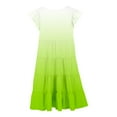 thumbnail image 4 of WERYOUNG Robes Filles Été Décontracté Mode Dégradé Manches Volantées Robe Évasée Robe Bohème Mode Filles Fête Robe Ligne A Robe d'Été, Vert Clair1, 14-15 Ans, 4 of 7
