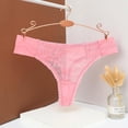 thumbnail image 3 of Aayomet Femmes Sous-vêtements Strings String Creux Taille Basse Filles Culotte (Rouge Pastèque, S), 3 of 5