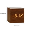 thumbnail image 3 of Minimal Wooden Block Digital Desk Clock With Voice Control Alarm Time Date Temperature Readout For Bedroom Office Home Decoration Bedside Table Shelf Modern Room Nightstand Decor Modern Room Decor, 3 of 8