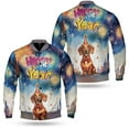 thumbnail image 3 of Happy New Year with Dachshund Fireworks Holiday Xmas Winter 2025 All Over Print 3D Baseball Jacket Wiener Dog Lover Gifts Idea Bomber Jacket Softball - 00025, 3 of 6