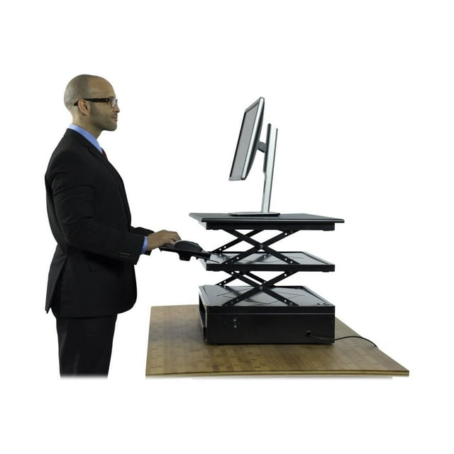 Uncaged Ergonomics CHANGEdesk - Standing desk converter - rectangular - electric height adjustment - black - black base