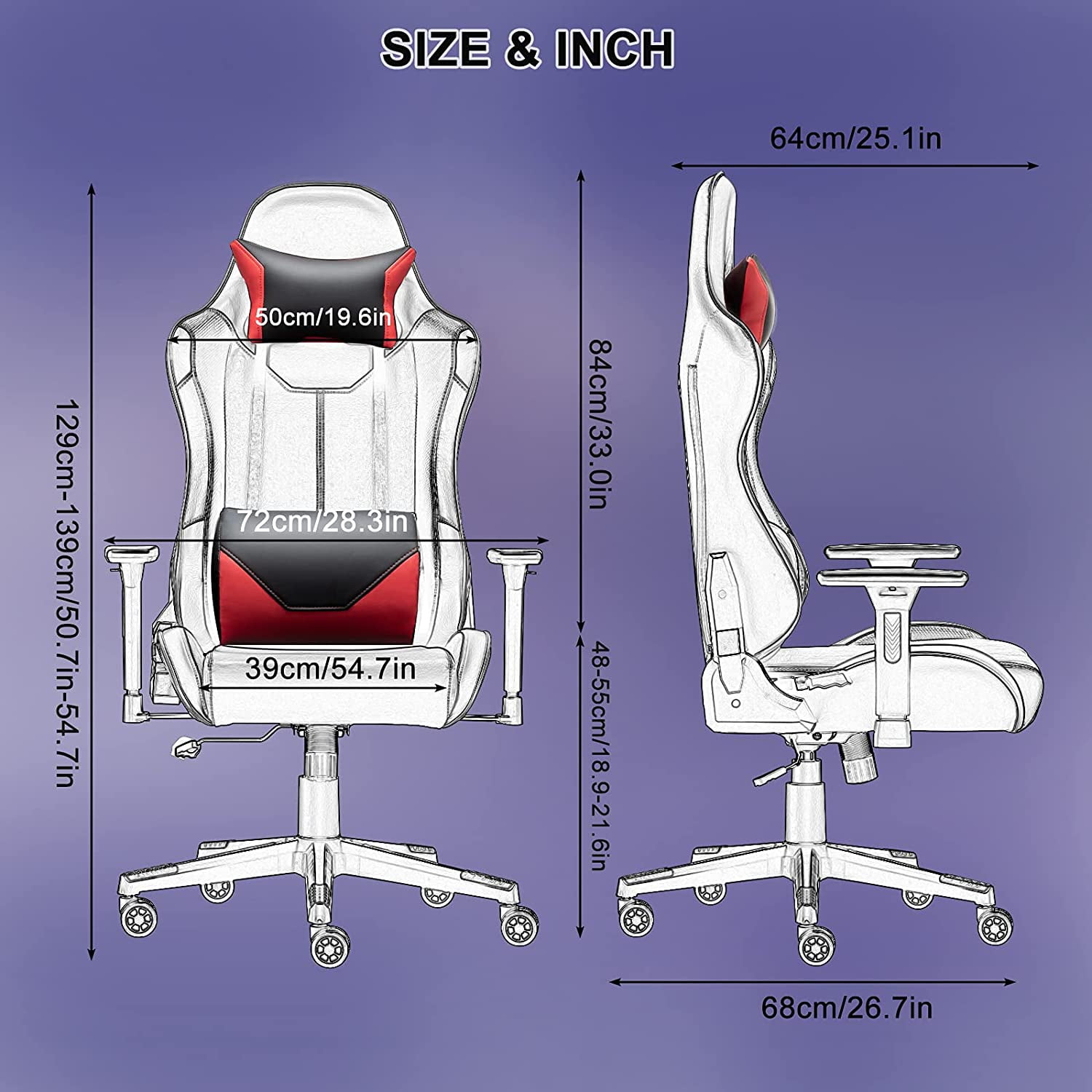 Buy SeekFancy Gaming Chair 400lbs, Leather Office Desk Chair Racing
