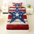 thumbnail image 3 of Manfei Rustic Farmhouse Cabin Twin Sheets,Grunge Stars Bedding,White Blue,3-Piece,1 Fitted Sheet and 1 Pillowcase, 3 of 6