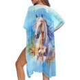 thumbnail image 5 of HELLHERO High Quality Fabrics Women's Kimono Cardigan Cover Up for Summer Casual Loose Watercolor Horse, 5 of 6