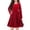 True Red, variant on Arshiner Girl's Dress Vintage A-Line Long Sleeve Ruffle Swing Casual Velvet Dress with Pockets