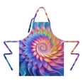 thumbnail image 2 of Colorful Tie Dye Spiral - Floral Pattern Apron-Garden Aprons for Women with Pockets-Cotton Linen Waterproof Kitchen Cooking Gardening Aprons Adjustable for Kitchen,Cooking,BBQ and Salon 33x27 Inch, 2 of 7