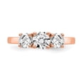 thumbnail image 4 of Solid 14k Rose Gold Engagement Ringment Ring Three Stone Lab Grown Diamond Side-Stones with CZ Cubic Zirconia Center Stone Engagement Ring Size 7.5, 4 of 7