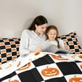 thumbnail image 5 of Feelyou Cartoon Gothic Pumpkin Queen Comforter Set, Kawaii Halloween Bedding Sets, Teens Boys Girls Kid Reversible Bedding Comforter Set, Lightweight Room Decor, 3pcs, 5 of 8