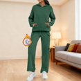 thumbnail image 5 of Women's Fleece Hoodie and Cargo Jogger Set, Two Piece Activewear, Drawstring Waist Sweatsuit, Outdoor Running Outfit, Lounge Wear Set, Multi-pocket Sweatpants Set Green XL, 5 of 5