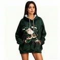 thumbnail image 4 of Craaazy Hooded Sweatshirts for Women Christmas Print Long Sleeve Tops Gifts, 4 of 7