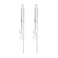 thumbnail image 4 of Pendientes largos con forma de luna y estrella y cadena para la oreja con cara delgada, elegantes pendientes de estilo coreano para mujer con borlas y forma de luna y estrella hueca, 4 of 6