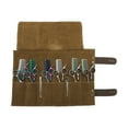 thumbnail image 2 of Unique Bargains 1Pcs Barber Scissors Bag Salons Tool Pouch with Multi-Pockets for Hair Stylists 9.45"x4.92" Coffee Color, 2 of 7